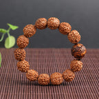 Fortune Jewel Tibet Rudraksha Bodhi Seed PiXiu Copper Coin Wealth Luck Bracelet