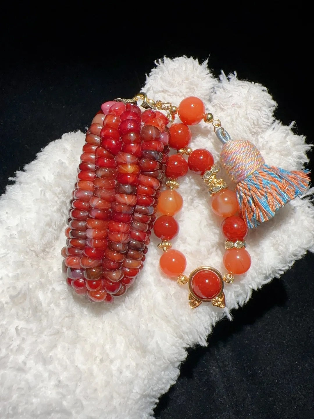 Summer Flame Red Natural Corn Ornament for Fidgeting