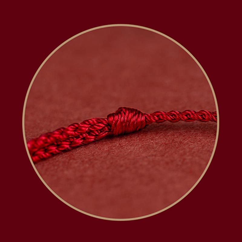 Fortune Jewel 925 Sterling Silver Endless Knot Protection Luck Red String Bracelet Anklet