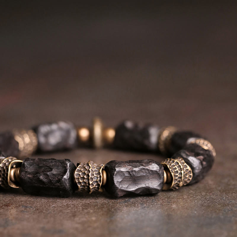 Fortune Jewel Tibetan Ebony Wood Copper Calm Peace Bracelet