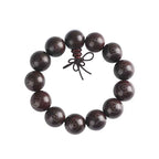 Fortune Jewel 925 Sterling Silver Inlaid Small Leaf Red Sandalwood Om Mani Padme Hum Character Auspicious Clouds Protection Bracelet