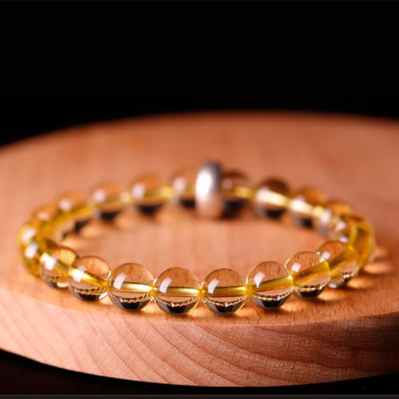 Fortune Jewel 925 Sterling Silver Chinese Zodiac Natal Buddha Citrine Protection Bracelet