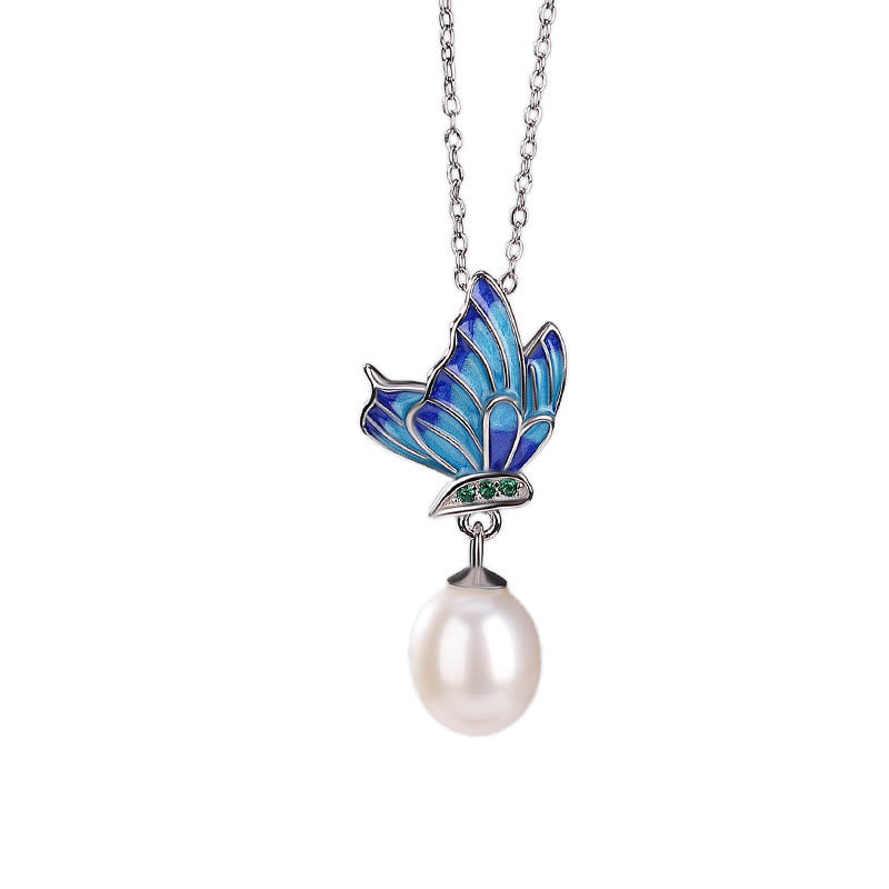 Fortune Jewel 925 Sterling Silver Pearl Butterfly Healing Necklace Pendant Earrings Ring