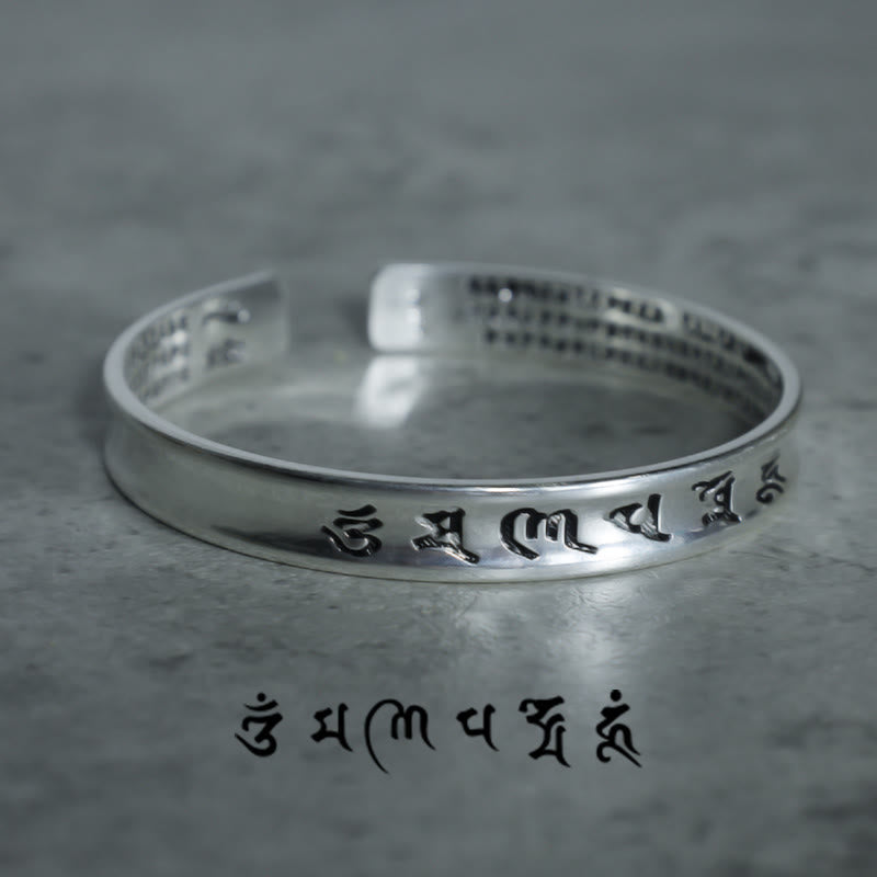 Fortune Jewel Tibetan Mantra White Copper Bracelet