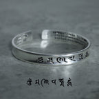 Fortune Jewel Tibetan Mantra White Copper Bracelet