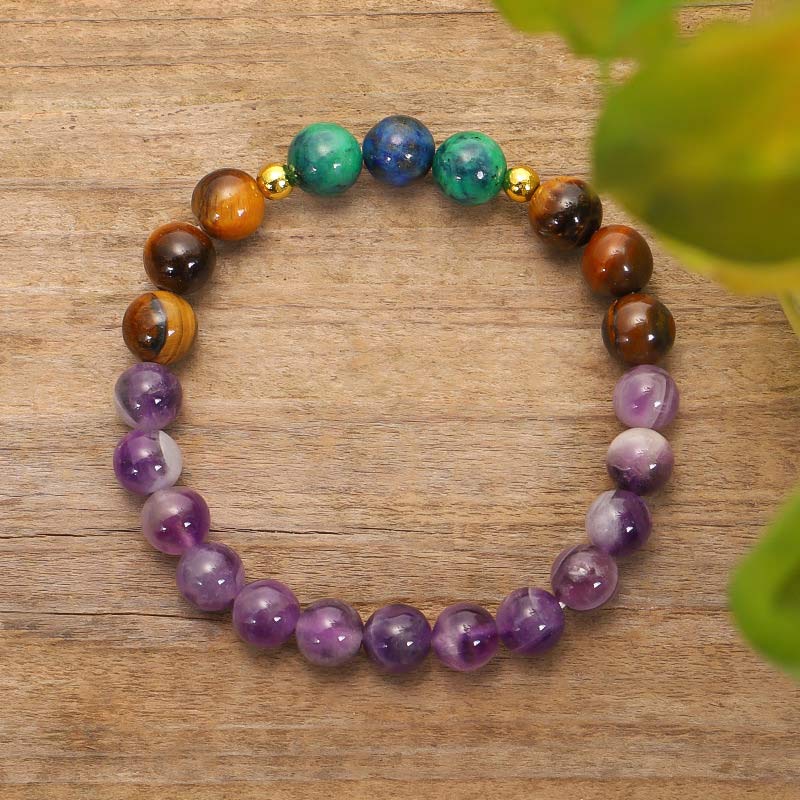 Fortune Jewel Tibetan Amethyst Purify Bracelet Mala Set