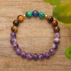 Fortune Jewel Tibetan Amethyst Purify Bracelet Mala Set