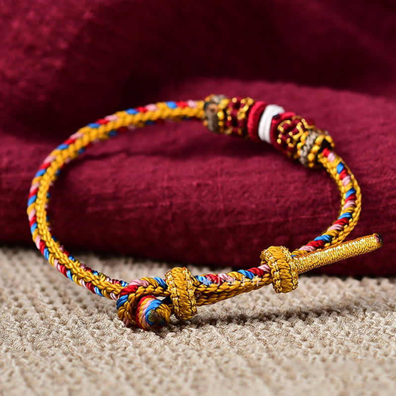 Fortune Jewel Handmade Dunhuang Color Luck Braid String Bracelet