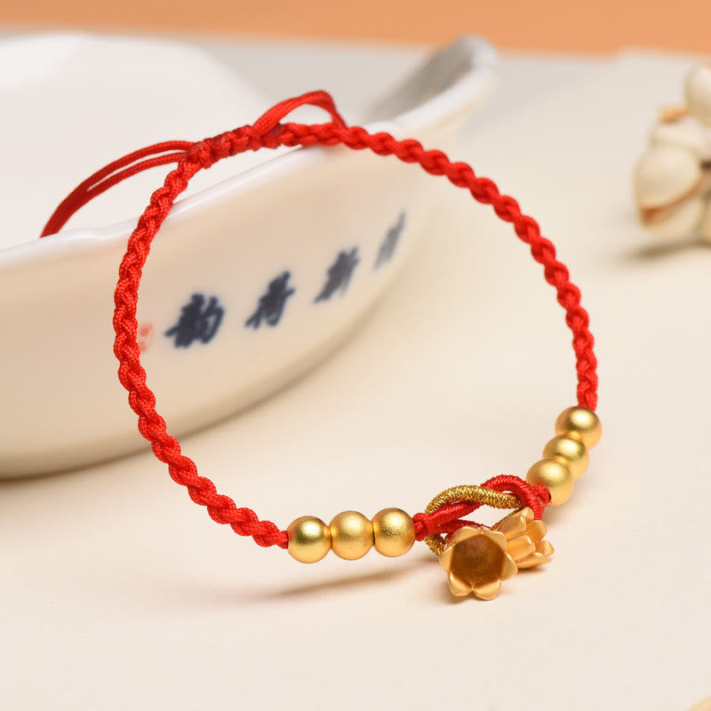 Fortune Jewel Handcrafted Lily Of The Valley Flower Charm Design Luck Protection Braided Bracelet