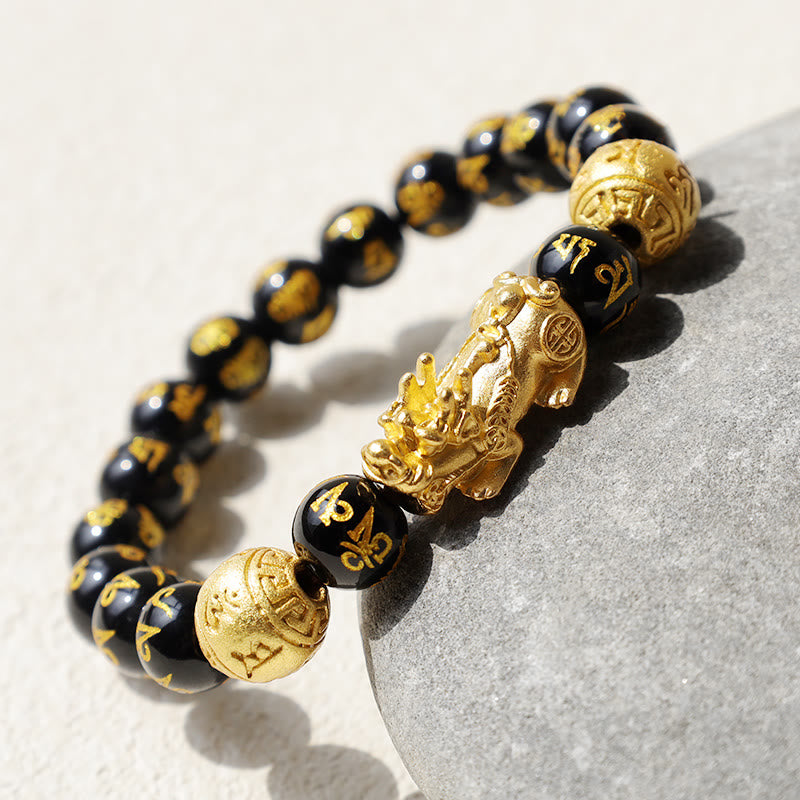 Fortune Jewel FengShui PiXiu Obsidian Wealth Bracelet