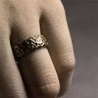 Fortune Jewel Tibetan Bump Texture Design Copper Brass Luck Ring