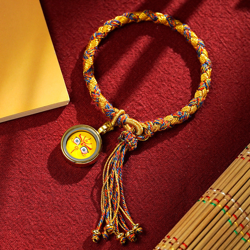 Fortune Jewel Handmade Tibetan Five God Of Wealth Dragon Scale Rope Luck Braid Bracelet
