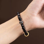 Fortune Jewel Tibetan Ebony Wood Dzi Bead Balance Calm Bracelet