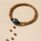 Fortune Jewel Bodhi Seed Small Leaf Red Sandalwood Wisdom Bracelet