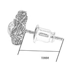Fortune Jewel 925 Sterling Silver Natural Amber Dragon Success Protection Stud Earring