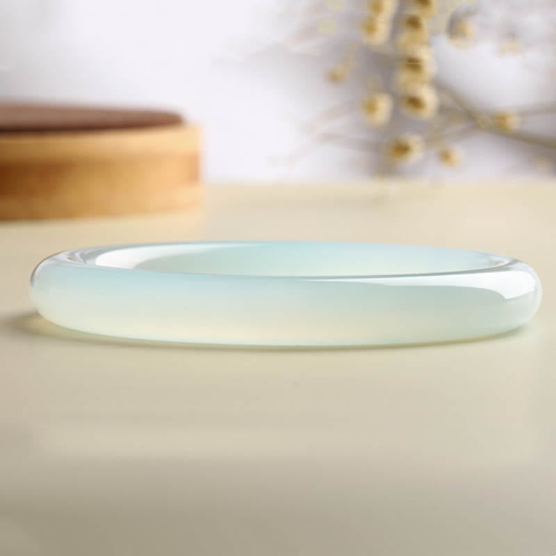 Fortune Jewel Natural Aquamarine Blessing Serenity Bangle Bracelet