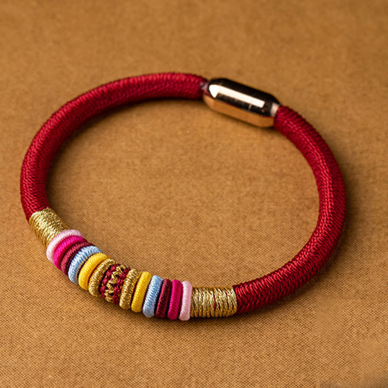 Fortune Jewel Tibetan Handmade King Kong Knot Protection Magnetic Buckle Braided Bracelet