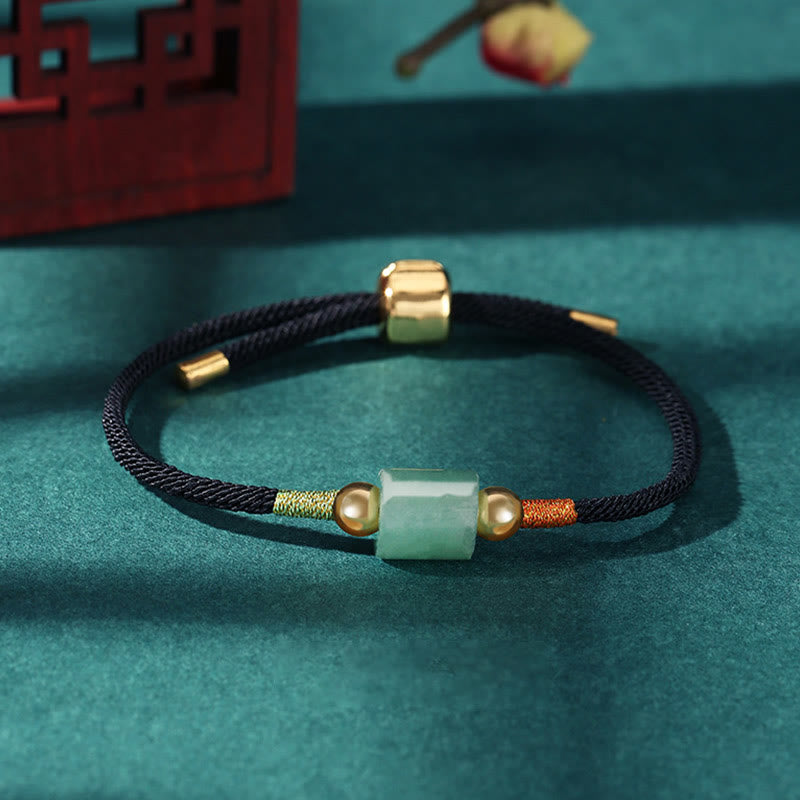 Fortune Jewel Tibet Handmade Green Aventurine Red Stone Malachite Luck Protection Braided Rope Bracelet