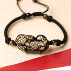 Fortune Jewel Natural Obsidian Amethyst Citrine PiXiu Cooper Coin Wealth Bracelet