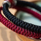 Fortune Jewel 925 Sterling Silver Natural Cinnabar Bead Calm Handmade Braided String Bracelet