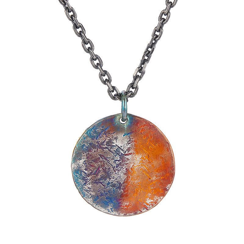 Fortune Jewel 999 Sterling Silver 24K Gold Half Demon Half Buddha Compassion Necklace Pendant Fortune Jewel