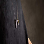 Fortune Jewel Zen Circle Ebony Wood Enlightenment Necklace Pendant Fortune Jewel