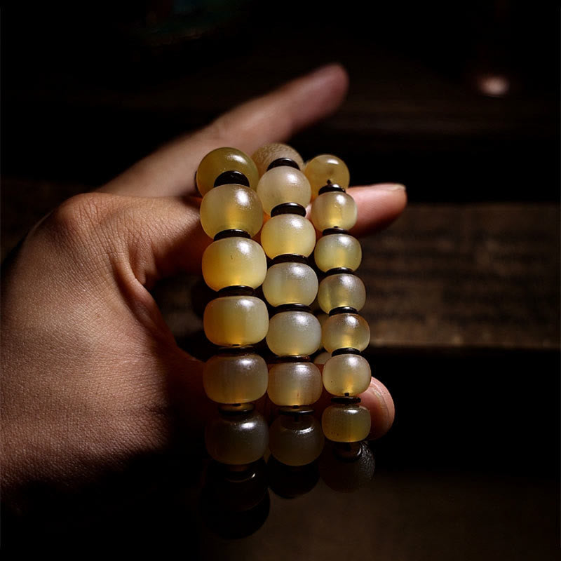 Fortune Jewel Handmade Tibetan Sheep Horn Om Mani Padme Hum Auspiciousness Bracelet