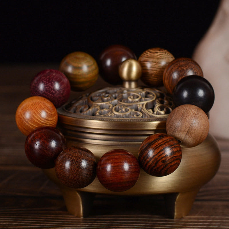 Fortune Jewel Multicolored Sandalwood Protection Healing Bracelet