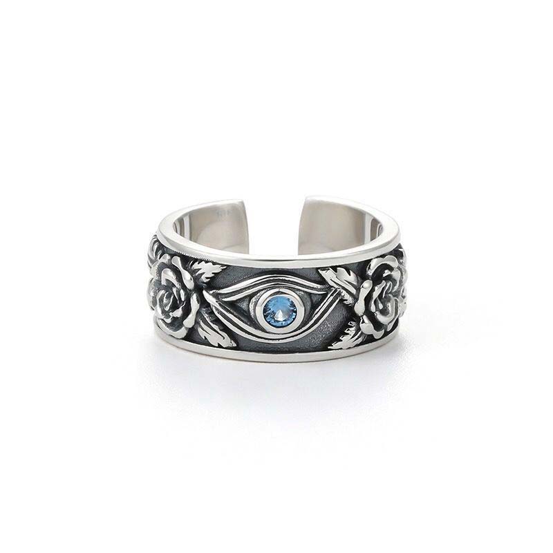 Fortune Jewel Eye Of Horus Crystal Protection Adjustable Ring