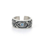 Fortune Jewel Eye Of Horus Crystal Protection Adjustable Ring Fortune Jewel