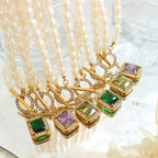 Fortune Jewel Pearl Zircon Wealth Charm Necklace Pendant
