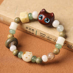 Fortune Jewel Bodhi Seed Green Sandalwood Ebony Wood Small Leaf Red Sandalwood Cat Head Paw Claw Peace Bracelet