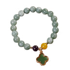 Fortune Jewel Jade Four Leaf Clover Luck Bracelet