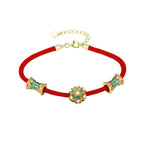 Fortune Jewel Dunhuang 925 Sterling Silver Lotus Drum New Beginning Red Rope Bracelet