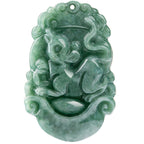 Buddha Stones Natural Jade 12 Chinese Zodiac Prosperity Necklace Pendant Fortune Jewel