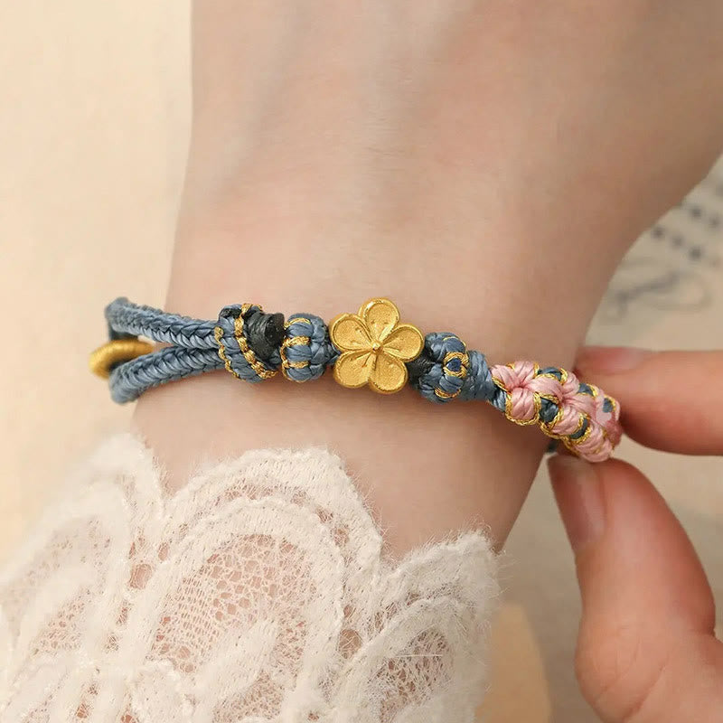 Fortune Jewel Peach Blossom Design Wealth String Bracelet