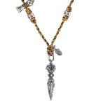 Fortune Jewel Tibetan Handmade 925 Sterling Silver Dorje Vajra Om Mani Padme Hum Feather Strength Necklace Pendant Fortune Jewel