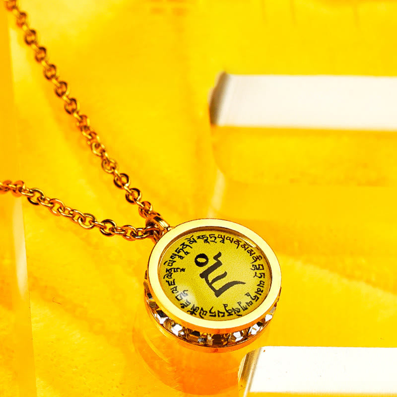 Fortune Jewel Tibetan Yellow God Of Wealth Green Tara Buddha Serenity Titanium Steel Necklace Pendant Fortune Jewel