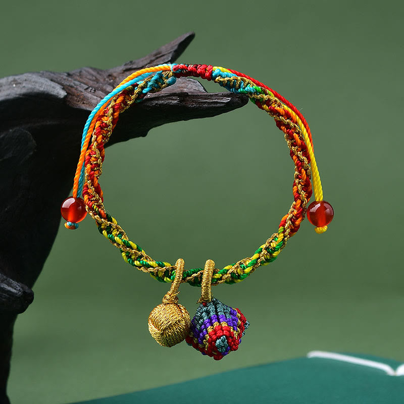 Fortune Jewel Colorful Rope Luck Handcrafted Zongzi Charm Bracelet