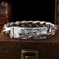 Fortune Jewel Retro Dragon Scale Pattern Engraved Protection Bracelet