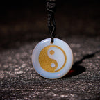Fortune Jewel Various Crystal Amethyst Tiger Eye Green Aventurine Yin Yang Spiritual Necklace Pendant