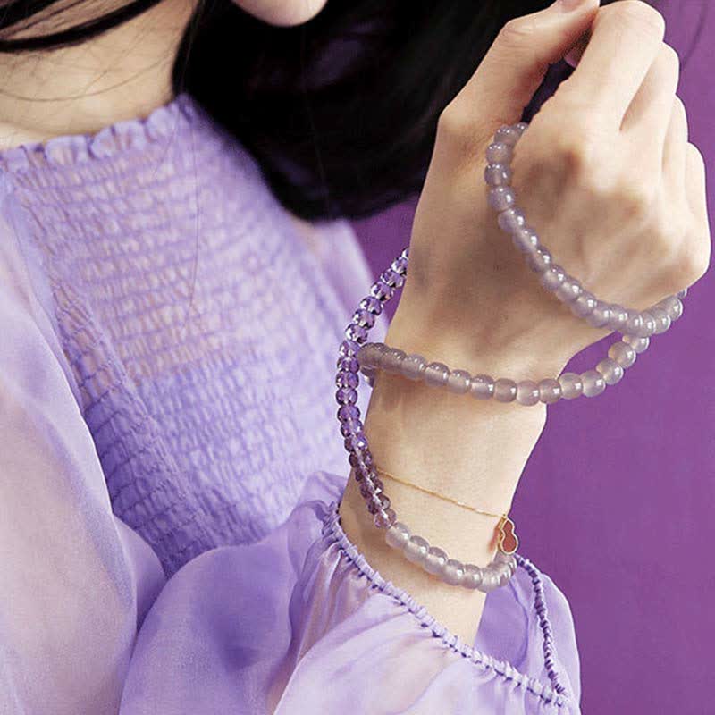 Fortune Jewel Natural Amethyst Crystal Meditation Healing Bracelet