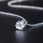 Fortune Jewel 925 Sterling Silver Cherry Blossom Flower Blessing Necklace Pendant