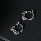 Fortune Jewel 925 Sterling Silver Dragon Hoop Pattern Protection Earrings Fortune Jewel