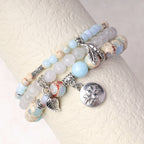 Fortune Jewel 3PCS Natural Quartz Crystal Beaded Healing Energy Lotus Bracelet