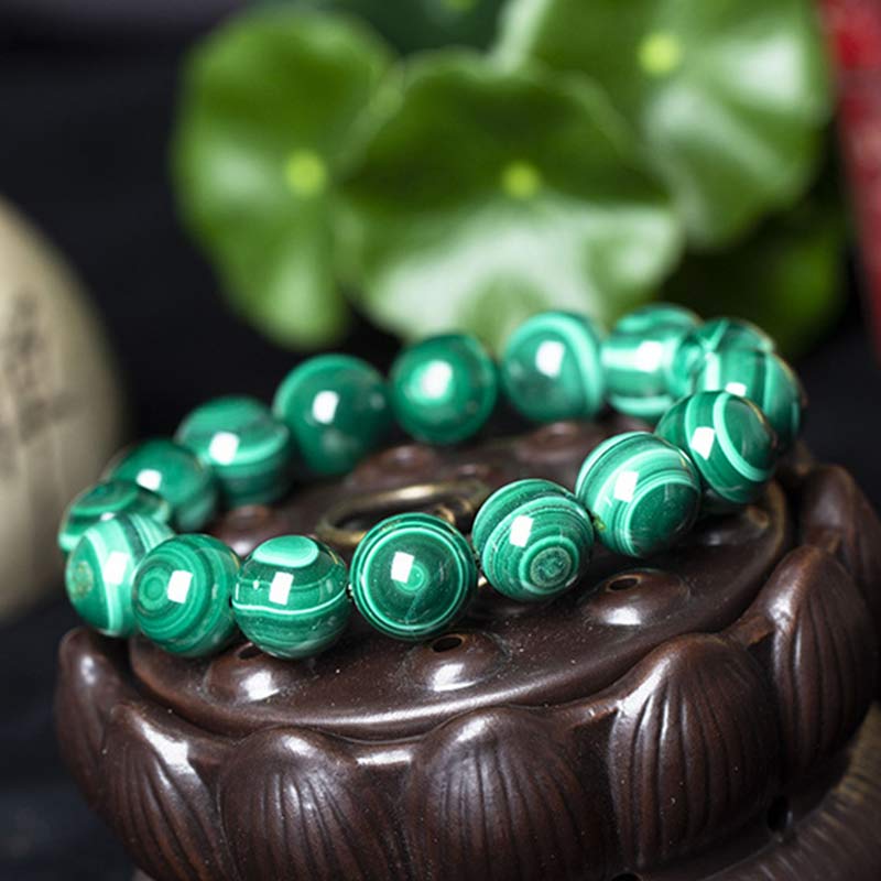 Fortune Jewel Natural Malachite Protection Calmness Bracelet