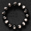 Fortune Jewel Natural Silver Sheen Obsidian Soothing Protection Bracelet