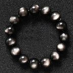 Fortune Jewel Natural Silver Sheen Obsidian Soothing Protection Bracelet