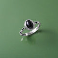 Fortune Jewel 925 Sterling Silver Black Onyx Fortune Ring