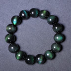 Fortune Jewel Natural Green Eye Obsidian Wealth Bracelet